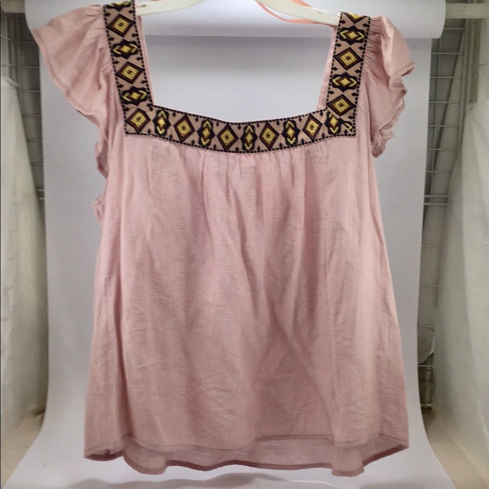 NWT Pink Boho Hippie Top w/ Tribal Pattern